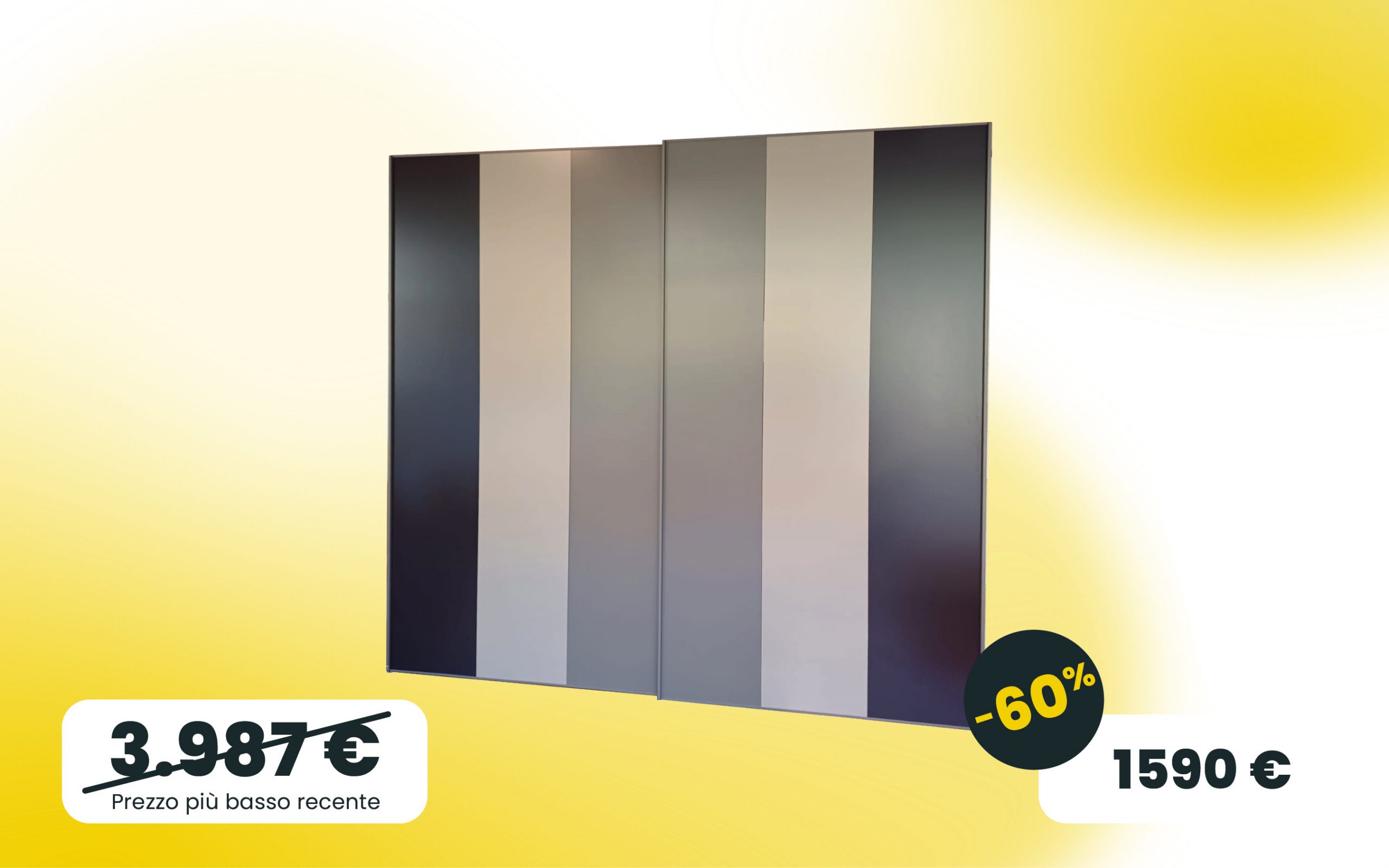 Immagine armadio scorrevole laccato multicolore Caffè Latte, Brown e Tortora