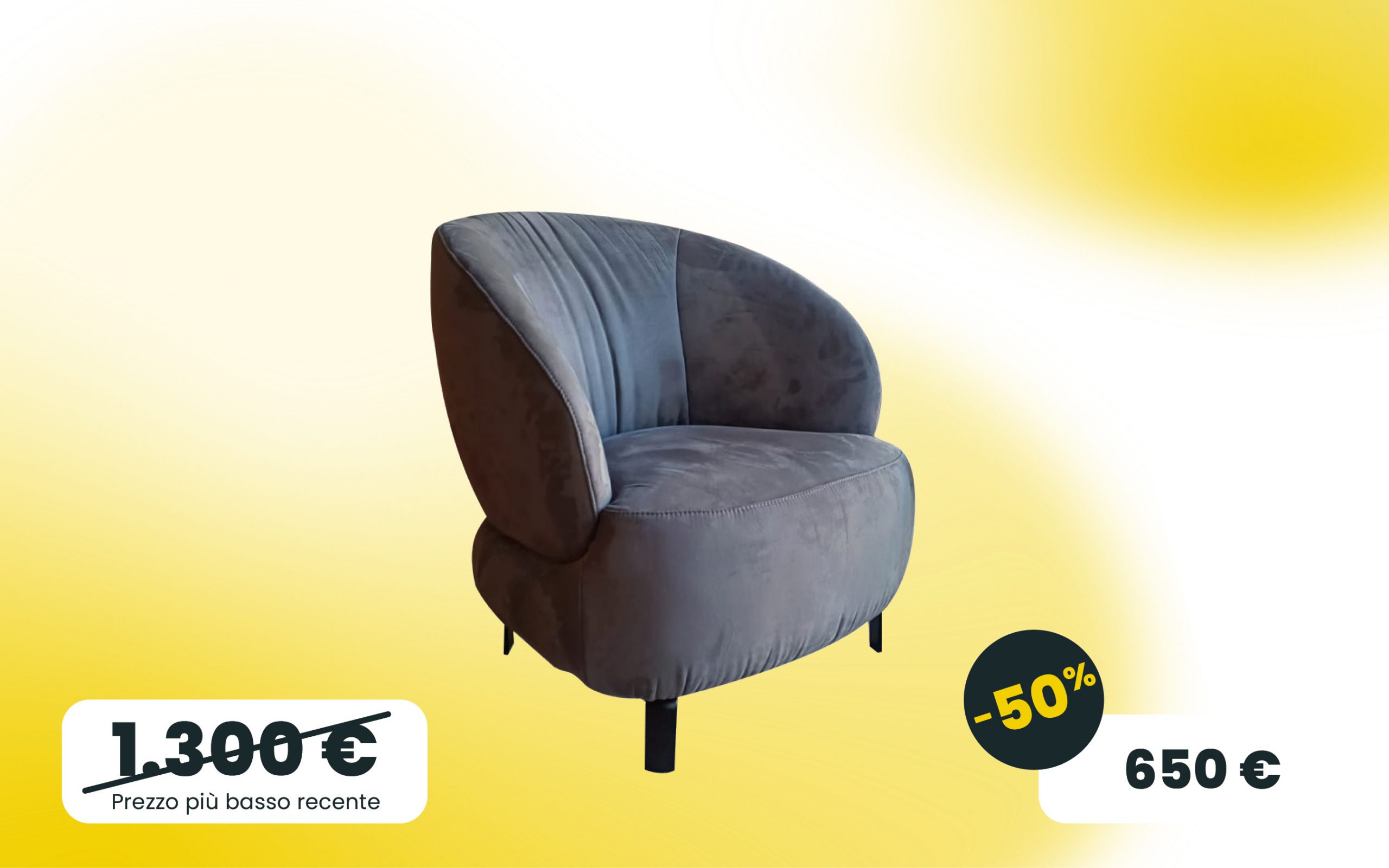 Immagine Poltrona Guapa della collezione LeComfort in tessuto grigio